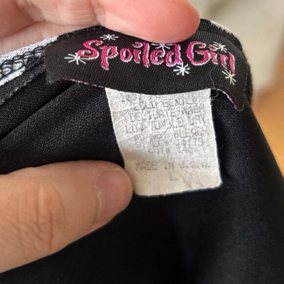 Vintage Black & White Floral Whimsigoth Fairy 90s Y2K Sleeveless Slip Dress - Picture 5 of 6